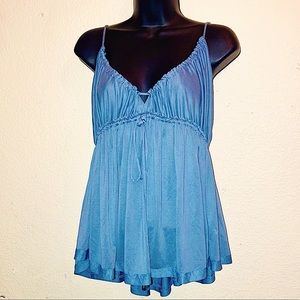 Free People Blue Camisole Tank Top Size Med